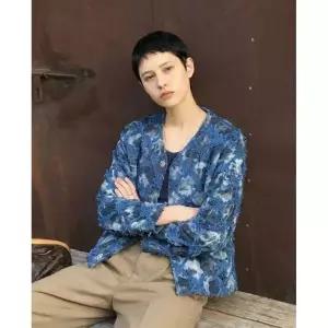 매장정품 A MADE 워시드 데님 부클자수 자켓(인디고)
