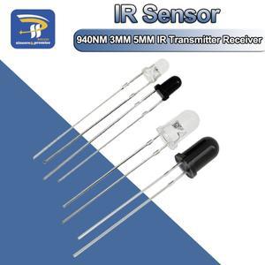 10 쌍 F3 3mm F5 5mm 940nm LED 적외선 이미 터 및 IR 송신기 수신기 다이오드 301A Arduino 용 튜브에