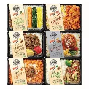 아워홈 온더고 인생도시락 베스트 6종 우삼겹+함박+차돌+제육+비빔밥+소불고기