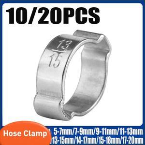 1020PCS 호스 클램프 더블 이어 웜 드라이브  워터 파이프 5-20mm 스프링