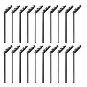 커어 커버가 있는 밍키시 50Pcs 일회용 속눈썹 브러시 커브드 마스카라 완드 눈썹 어플리케이터 여행용 메이크업 도구 아이
