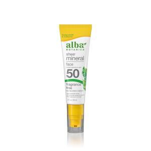 알바 보타니카 페이스 자외선 케어 무향 시어 미네랄 로션 넓은 스펙트럼 SPF 50 방수 및 생분해성 2 fl. oz.