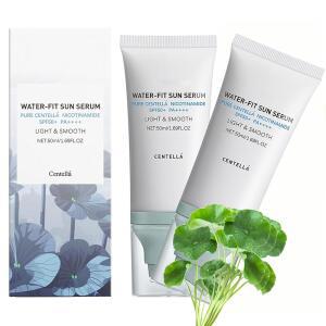 센텔라 자외선 케어 2종 모든 피부 타입과 가볍고 수분이 SPF50 워터 핏 선 세럼.