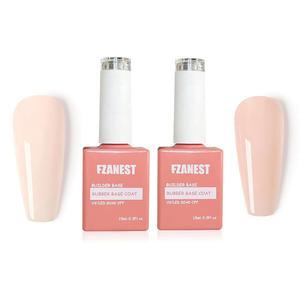 FZANEST 빌더 젤 네일 키트 2pcs 15ml 고무 베이스 폴리쉬 네일을 두껍게 하는 젤리 시어 베이지 누드 질감 얇은 케어에