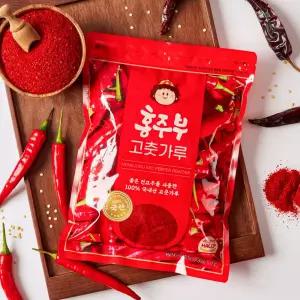 홍주부 100% 국산 고춧가루 1kg x 2팩 총 2kg 지퍼백포장