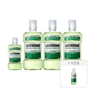 리스테린액 내추럴 그린티 마일드 750ml, 3개+250ml, 1개+증정(그린티 마일드 100ml, 1개)