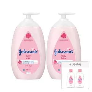존슨즈 핑크 로션 500ml, 2개 + 증정(베이비오일 125ml, 2개)