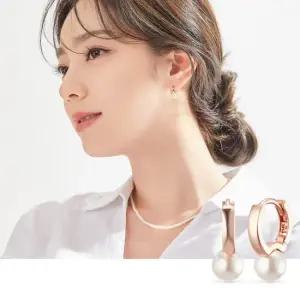 도로시 14k 모던 스와진주 링귀걸이 2type)_5mm