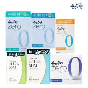 깨끗한나라 순수한면 제로(ZERO)/디어스킨 중형 기획팩(32p) X 4팩 /대형/오버나이트/팬티라이너