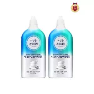자연퐁 스팀워시 식기세척기 전용 액체세제 1L x 2개