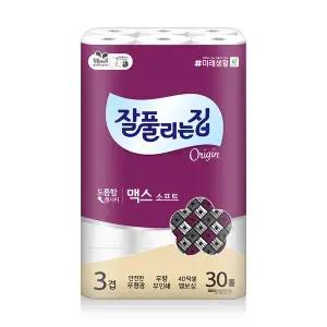 [미래생활] 잘풀리는집 맥스 소프트 화장지 30m x 30롤 x 1팩