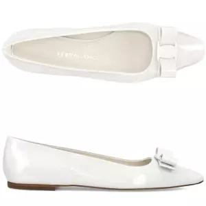 [페라가모] 보우 로고 ANZ 1 BIANCO OTTICO 763717 플랫슈즈 구두