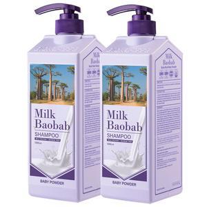 밀크바오밥 두피 모발 케어 샴푸 베이비파우더향 1000ml 2개