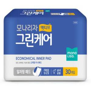 모나리자 액티브 그린케어 일자형 30매 8팩 총 240매 1박스