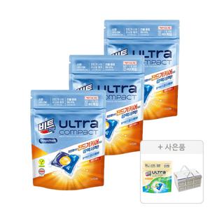 비트캡슐 울트라 딥프레시 코튼 40입, 3개+증정(추가헹굼제로 캡슐세제 5입, 1개+미니폴딩테이블, 1개)