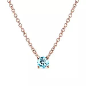 도로시 18k 포인트 랩 다이아몬드 4프롱 목걸이_2.5mm_블루