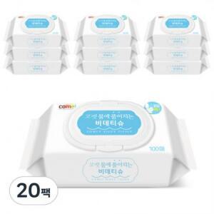 코멧 물에 풀어지는 비데티슈, 100매, 20개 one option
