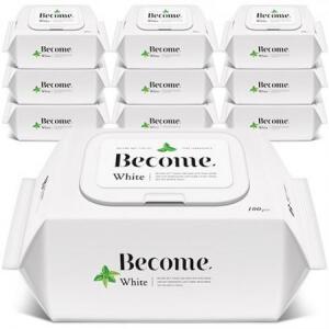 비컴 화이트 물티슈 캡형, 50g, 100개입, 10개 one option