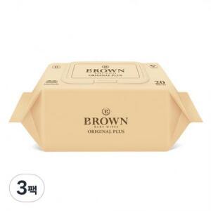 브라운 오리지널 플러스 저자극 아기물티슈 휴대용 캡형, 55g, 20개입, 3개 one