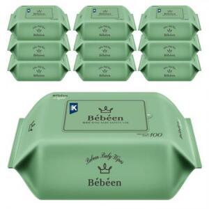 베베앙 라이트 아기물티슈 리필 43gsm, 100매, 10개 one option