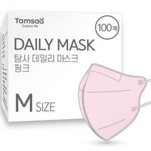 탐사 국내생산 데일리 컬러 마스크 새부리형 중형 (슬림핏), 핑크, 100개입, 1