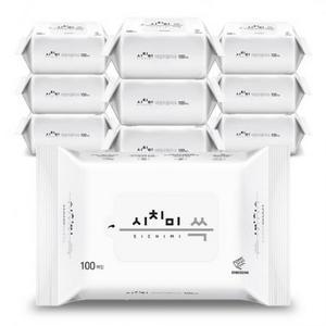 시치미 데일리 물티슈 리필형, 50g, 100매입, 10개 one option