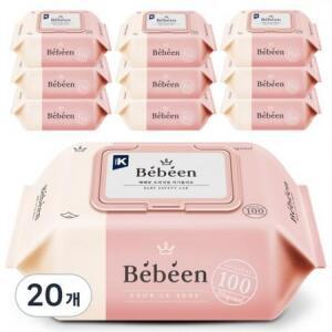 베베앙 오리지널 아기물티슈 캡형 52gsm, 52g, 100매, 20개 one option