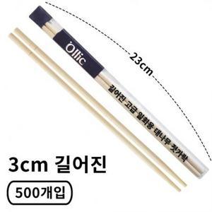 올릭 길어진 고급 일회용 대나무 젓가락 23cm, 500개, 1세트 one option