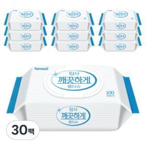 탐사 깨끗하게 물티슈, 100개입, 30개 one option
