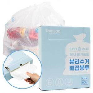 탐사 뽑기편한 분리수거 배접 봉투, 80L, 100개 one option