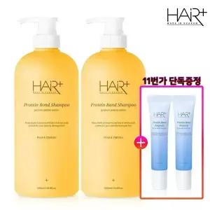 헤어플러스 단백질 본드 페어앤프리지아 샴푸 1L 2개 극손상/약산성/향기/영양/미용실/클리닉/퍼퓸/헤어케어 +단백질앰플15ml 2개