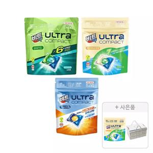 비트 캡슐세제 울트라콤팩트 40입 3종세트(실내건조+추가헹굼제로+딥프레시)+증정(추가헹굼제로 캡슐세제 5입, 1개+미니폴딩테이블, 1개)