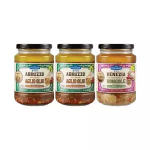 폰타나 아브루초 피칸테 알리오올리오 파스타소스 430g, 2개+베네치아 페페론치노&갈릭 봉골레 파스타소스 430g, 1개