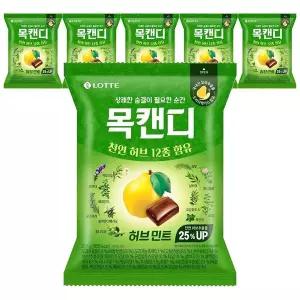 롯데 목캔디 허브민트 217g x 6개