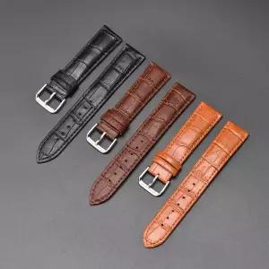 가죽 시계줄 스트랩 밴드 워치스트랩 워치밴드 18mm/20mm/22mm/24mm 범용 천연 악어 무늬 대나무 조인트 핀