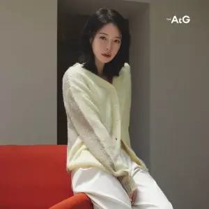 더엣지 [최초가79 900] 알파카 울혼방 투톤 시어 가디건