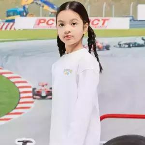 [팬콧키즈] 컬러레터링 오버핏 롱슬리브(SNOW WHITE)