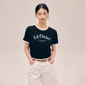 나이스클랍 배색 레터링 티셔츠 N252OWT548