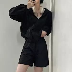 바스락 여성 트레이닝복 세트 SET 바람막이 트레이닝 츄리닝 반바지 여자 후드 집업 밴딩 바지 런닝 러닝
