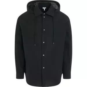 LOEWE  Hooded overshirt in cotton (H526Y05WBB 1100) (아나그램 코튼 후드 오버셔츠)