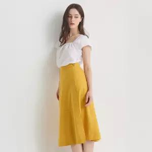 나이스클랍 배색 스티치 미디 스커트 N242MWS411