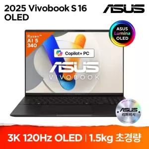 ASUS 비보북 S 16 OLED M5606KA-RI052W 리퍼 최신 라이젠 AI 7 350 Win11 3K OLED 초경량 노트북