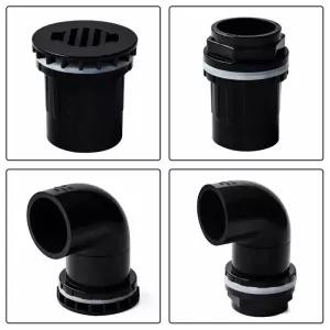 PVC소켓 1pc 2025324050mm 검은 PVC 물고기 탱크 커넥터 수족관 배수 팔꿈치 어댑터