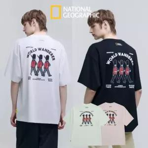 내셔널지오그래픽 남여공용 오비스 유니 WANDERER 런던 그래픽 세미오버핏 반팔 티셔츠 N252UTS111 461234
