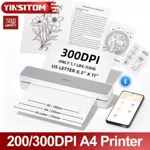 200/300dpi RT A4 감열 블루투스 무선 프린터 휴대용 미니 모바일 드로잉 프린팅 복사기 85 X US Letter