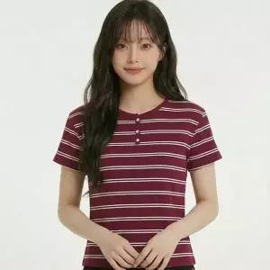 [행텐틴즈] 동백01 여아 웨일 헨리넥 반팔 티셔츠_버건디 14570-131-411-05-490 (S49162030)