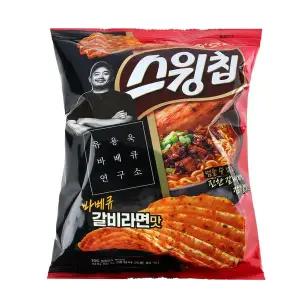 신상 오리온 스윙칩 바비큐 갈비라면맛 105g