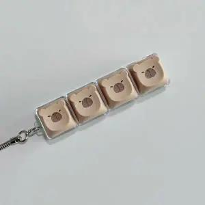 4구 LED 카피바라 클릭커 피젯 키보드 키링 키캡 토이