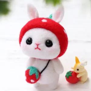 DIY 동물친구 양모펠트 키트(딸기토끼) 니들만들기 (11059782A)