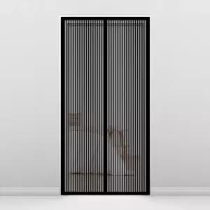 [리빙피스] 방충네트 자석 문 모기장(90x210cm) 블랙 (17832282A)